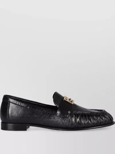 Fendi Leather Loafers In Black