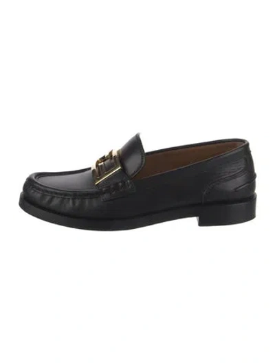 Pre-owned Fendi Leather Loafers In Black