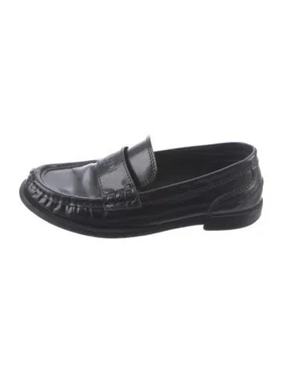 Pre-owned Fendi Leather Loafers In Black
