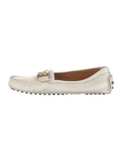 Pre-owned Fendi Leather Loafers In Neutrals