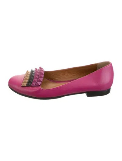 Pre-owned Fendi Leather Loafers In Purple