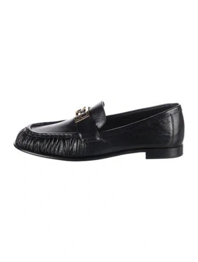 Pre-owned Fendi Leather Loafers W/ Tags In Black