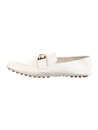 Pre-owned Fendi Leather Loafers In White