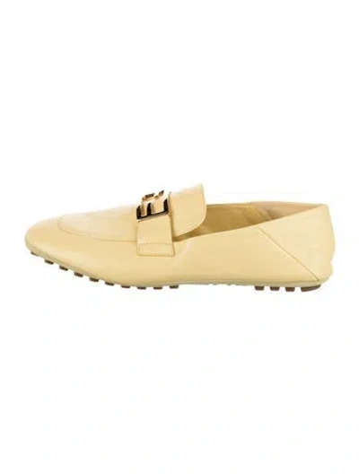 Pre-owned Fendi Leather Loafers In Yellow