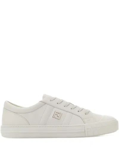 FENDI LEATHER LOGO SNEAKERS