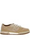 Fendi Ff-monogram Jacquard Suede-panels Sneakers In Neutral