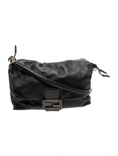 Pre-owned Fendi Leather Mama Large 2025 In Black