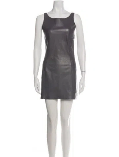 Pre-owned Fendi Leather Mini Dress In Green