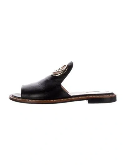 Pre-owned Fendi Leather Mules In Black