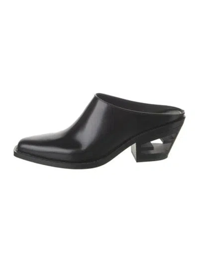 Pre-owned Fendi Leather Mules In Black
