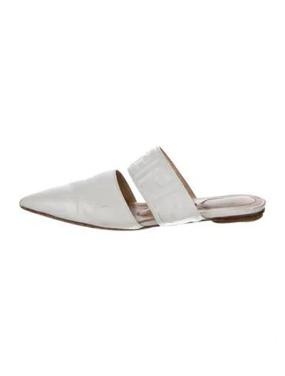 Pre-owned Fendi Leather Mules In Silver