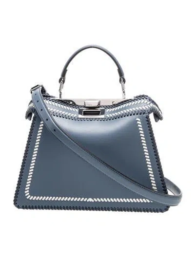 Pre-owned Fendi Leather Peekaboo Iseeu Small 2023 In Blue