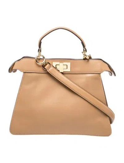Pre-owned Fendi Leather Peekaboo Iseeu Small 2026 In Brown