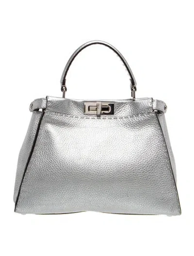 Pre-owned Fendi Leather Peekaboo Medium In White