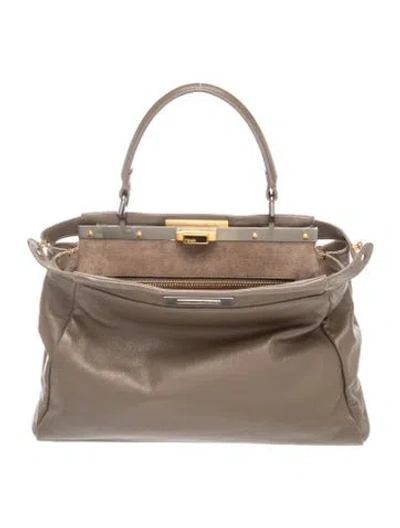 Pre-owned Fendi Leather Peekaboo In Neutrals