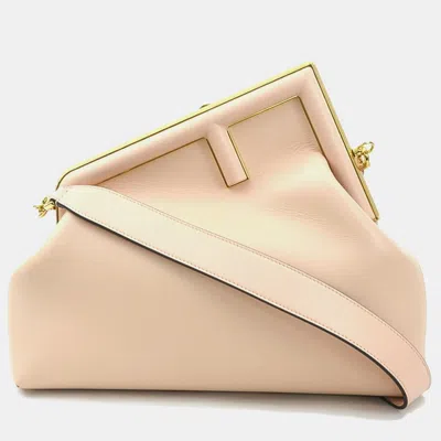 Pre-owned Fendi Leather Pink First Medium Shoulder Bag