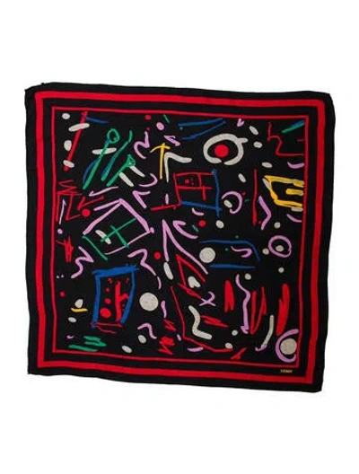 Pre-owned Fendi Leather Printed Scarf In Red