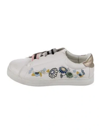 Pre-owned Fendi Leather Printed Sneakers In White