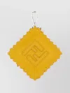 Fendi Leather Raviolo Charm Scalloped Edges In Yellow