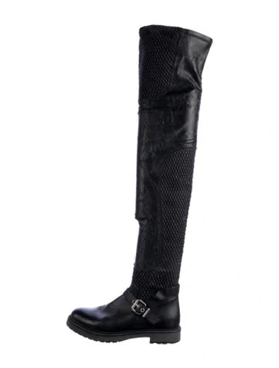 Pre-owned Fendi Leather Ruffle Embellishment Boots In Multi