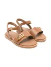 Fendi Leather Sandals In Brown