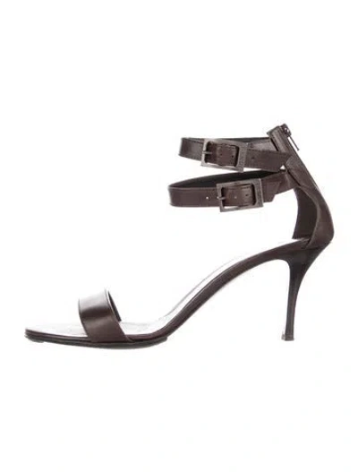 Pre-owned Fendi Leather Sandals In Brown