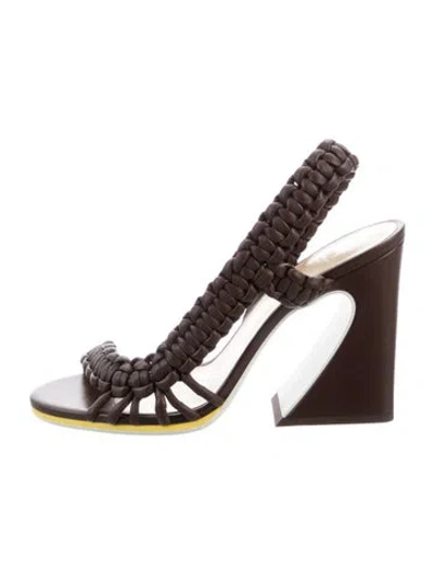 Pre-owned Fendi Leather Sandals In Brown