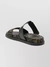 Fendi Leather Sandals With Double Strap And Buckle In Black