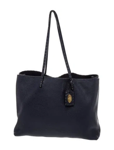 Pre-owned Fendi Leather Selleria In Blue