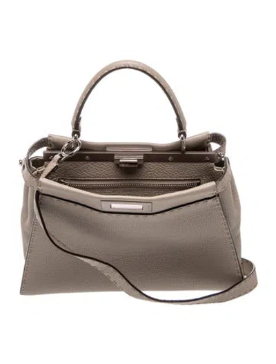 Pre-owned Fendi Leather Selleria In Neutral