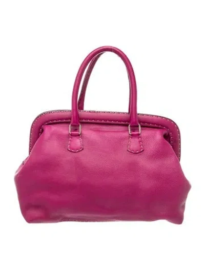 Pre-owned Fendi Leather Selleria In Pink