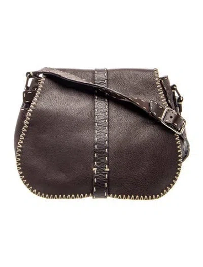 Pre-owned Fendi Leather Selleria Vintage In Brown