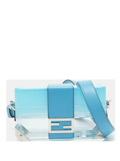 Pre-owned Fendi Leather Shoulder Bag In Blue