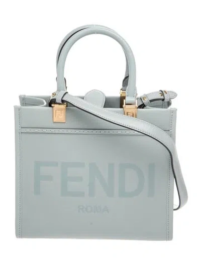 Pre-owned Fendi Leather Shoulder Bag 2024 W/ Tags In Blue