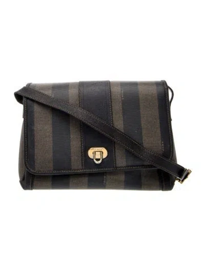 Pre-owned Fendi Leather Shoulder Bag In Black
