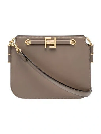 Pre-owned Fendi Leather Shoulder Bag In Neutral