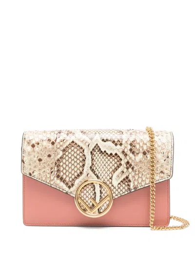 Fendi Leather Shoulder Bag In Pink
