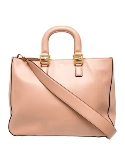 Pre-owned Fendi Leather Shoulder Bag In Pink