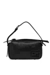 Fendi Women's Simplym Black Bag Embossed Logo In Nero