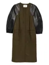 Fendi Long Coat With Belted Waist And Pockets In Green