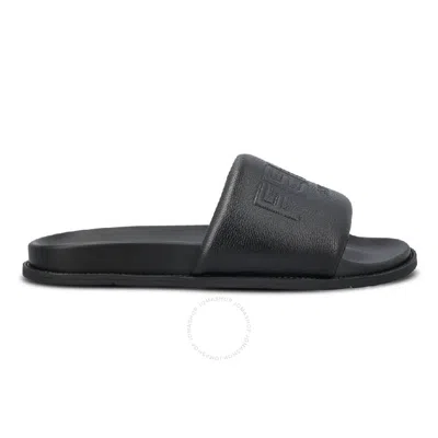 Fendi Leather Slide With Wide Band In Black