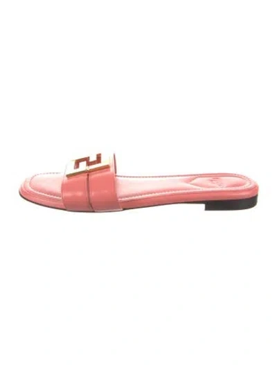 Pre-owned Fendi Leather Slides In Pink