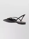 Fendi Leather Slingback Ballet Flats With Square Toe In Brown