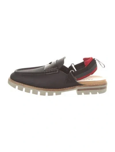 Pre-owned Fendi Leather Slingback Flats In Black