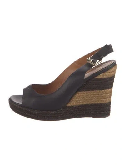 Pre-owned Fendi Leather Slingback Pumps In Black