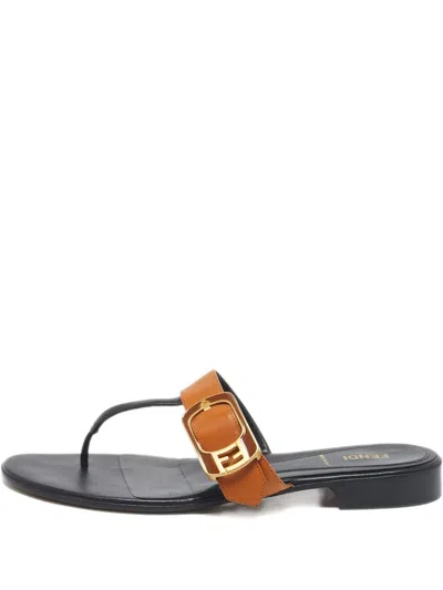 Pre-owned Fendi Leather Slippers