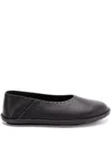 Fendi Slip-on Black Calf Leather Ballerinas In Black