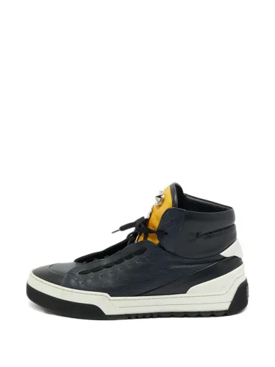 Pre-owned Fendi Leather Sneakers In Black