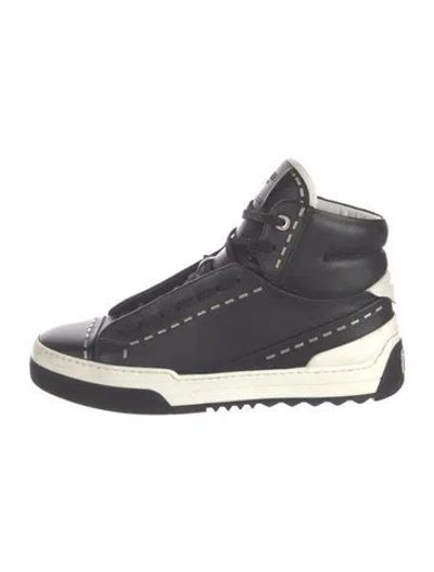 Pre-owned Fendi Leather Sneakers In Blue