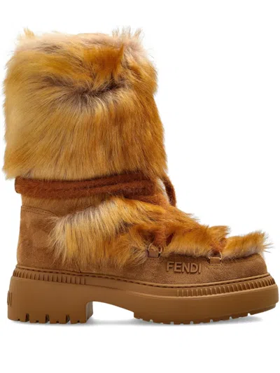 Fendi Leather Sneakers In Multi
